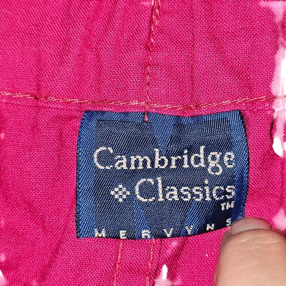 Vintage‎ Mom Hot Pink Pleated Cotton Short Elastic Waist Women Large Grandmacore